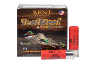 Kent TealSteel 12 Gauge Waterfowl Steel Shot 3" 1.25oz 5 Shot comes in a box of 25